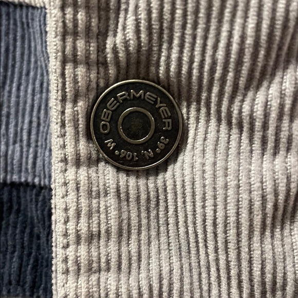 Obermeyer Men's Medium Condor Corduroy Jacket Shale Blue Grey Trucker Bomber - Picture 4 of 16
